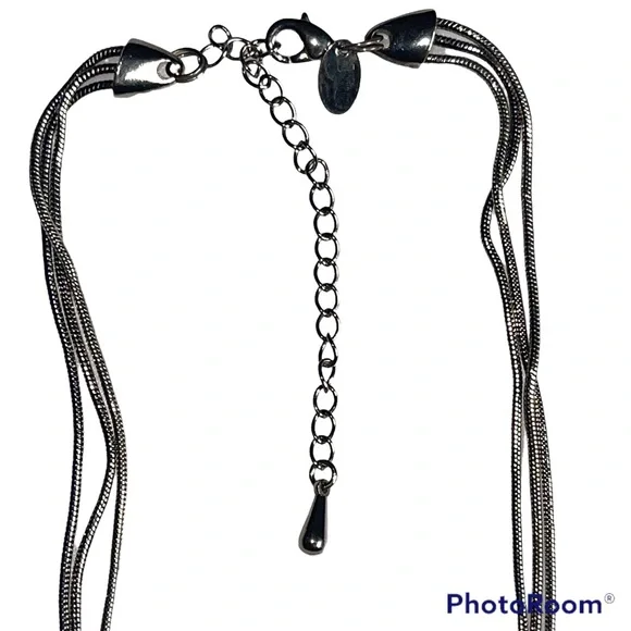 Lia Sophia 3 strand pendant vintage silver necklace - Picture 4 of 8